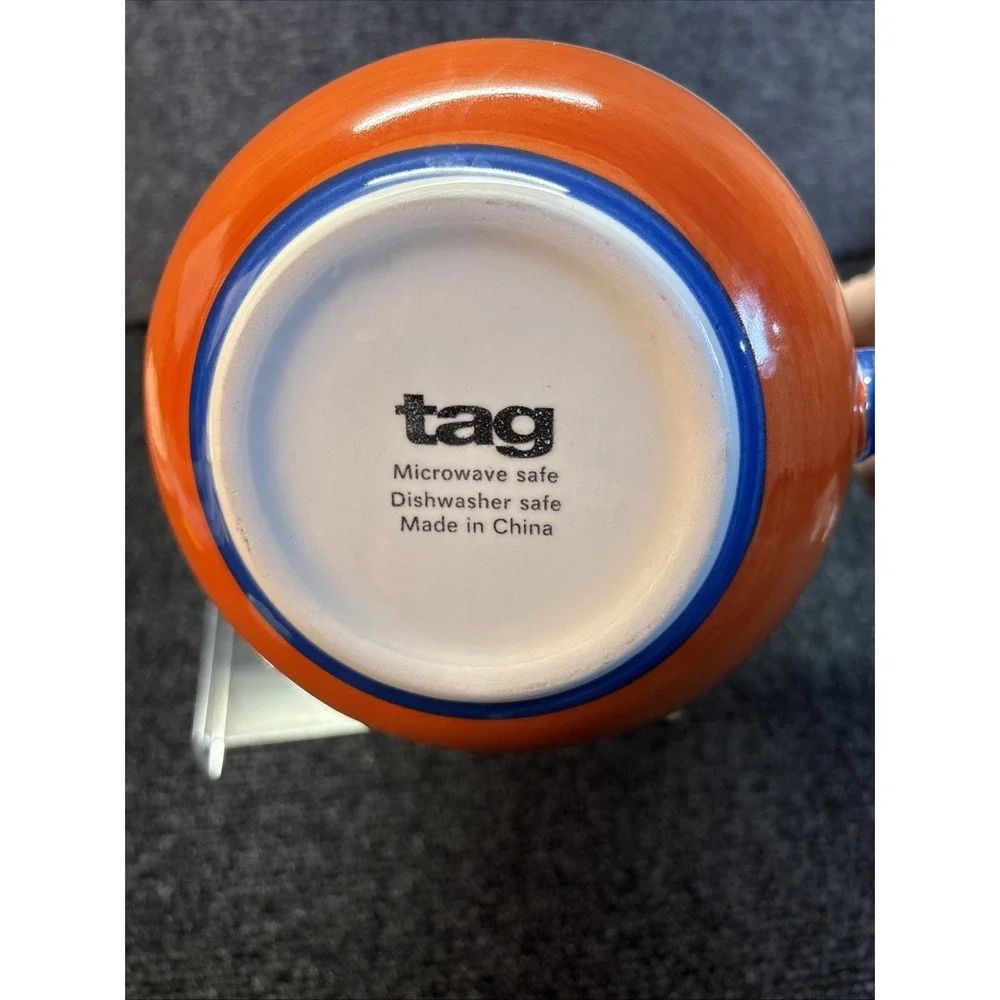 Tag~Striped Drinking Pitcher~Blue, Orange,‎ Red and Green